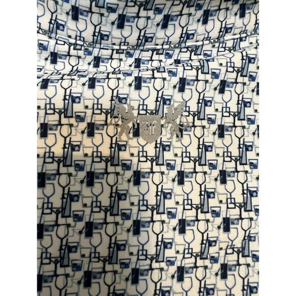 Hickey Freeman Men's Golf Polo Medium Dri Fit Blue White - Picture 5 of 6